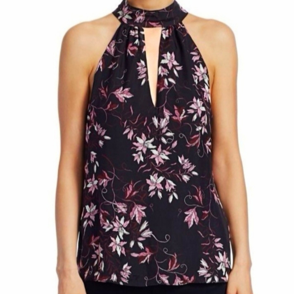 Ramy Brook Silk Keyhole Halter Top Sleeveless Blouse Women's Sz Medium